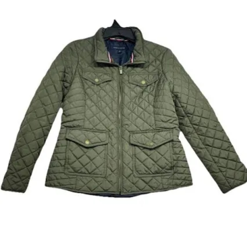 Tommy Hilfiger Women's Olive Quilted Jacket - Picture 16 of 16